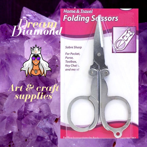 Folding, Scissors, 5inch,Sabre, sharp,cutting, craft supplies,home,office,travel, pocket, purse, toolbox, key chain,papercraft,fussy cutting