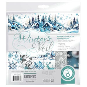 Winterschleier, Art Pad 8 "X 8", Tonic Studios, doppelseitig, Card-Making, Papiermodell, Weihnachten, Schnee, Tags, Scrapbooks, Journals, Ephemera,