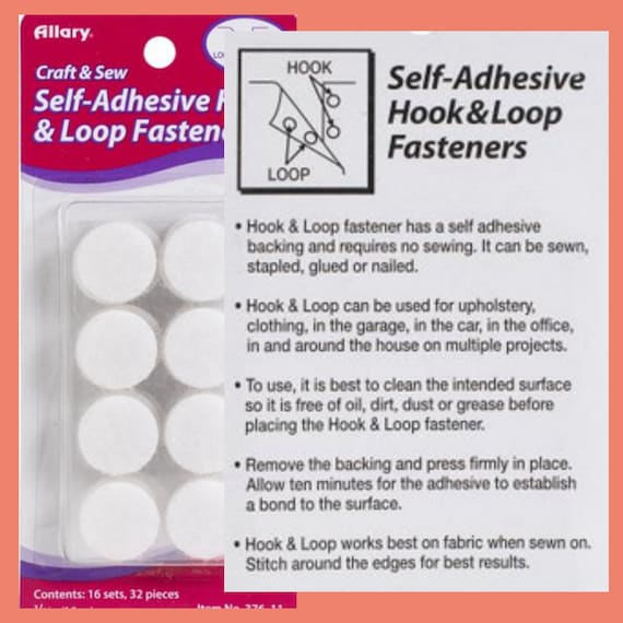 Allary Self-adhesive Hook and Loop Fasteners 16/pkg, Sewing