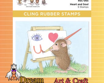 Heart And Soul, House Mouse Cling Rubber Stamp