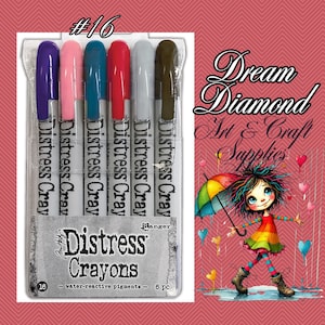 Tim Holtz, Distress Buntstifte, Mixed-Media,Villainous Potion, Salzwasser Taffy, Uncharted Mariner, Lumberjack Plaid, Lost Shadow,Scorched Timber