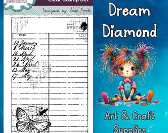 CLEARANCE, Journal Notes, Stamp Set, Sam Poole, card making, planner, scrapbook, tags, library card