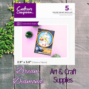 Estás en mi lista de ratones, sello de fotopolímero, de Crafter's Companion, Navidad, pasteles, festividades, fabricación de tarjetas, envoltura de regalos, decoraciones, papelería