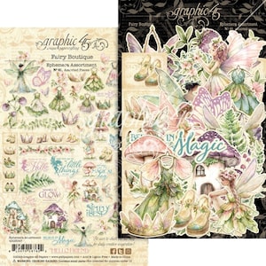 Fairy Boutique, Graphic 45, Ephemera Set, paper crafts,card making,journals, scrapbook, collage, art journal, mixed media, altered art, tags