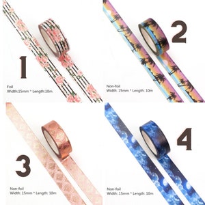 washi tape, masking tape, plakband, plakboek, papier ambachten, kunst en ambachten, dagboek, kaart maken, cadeaupapier, zomer, palmbomen, maan