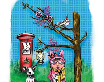 House Mouse Cling Rubber Stamp,sweet Nectar, Rare Bloom,flower