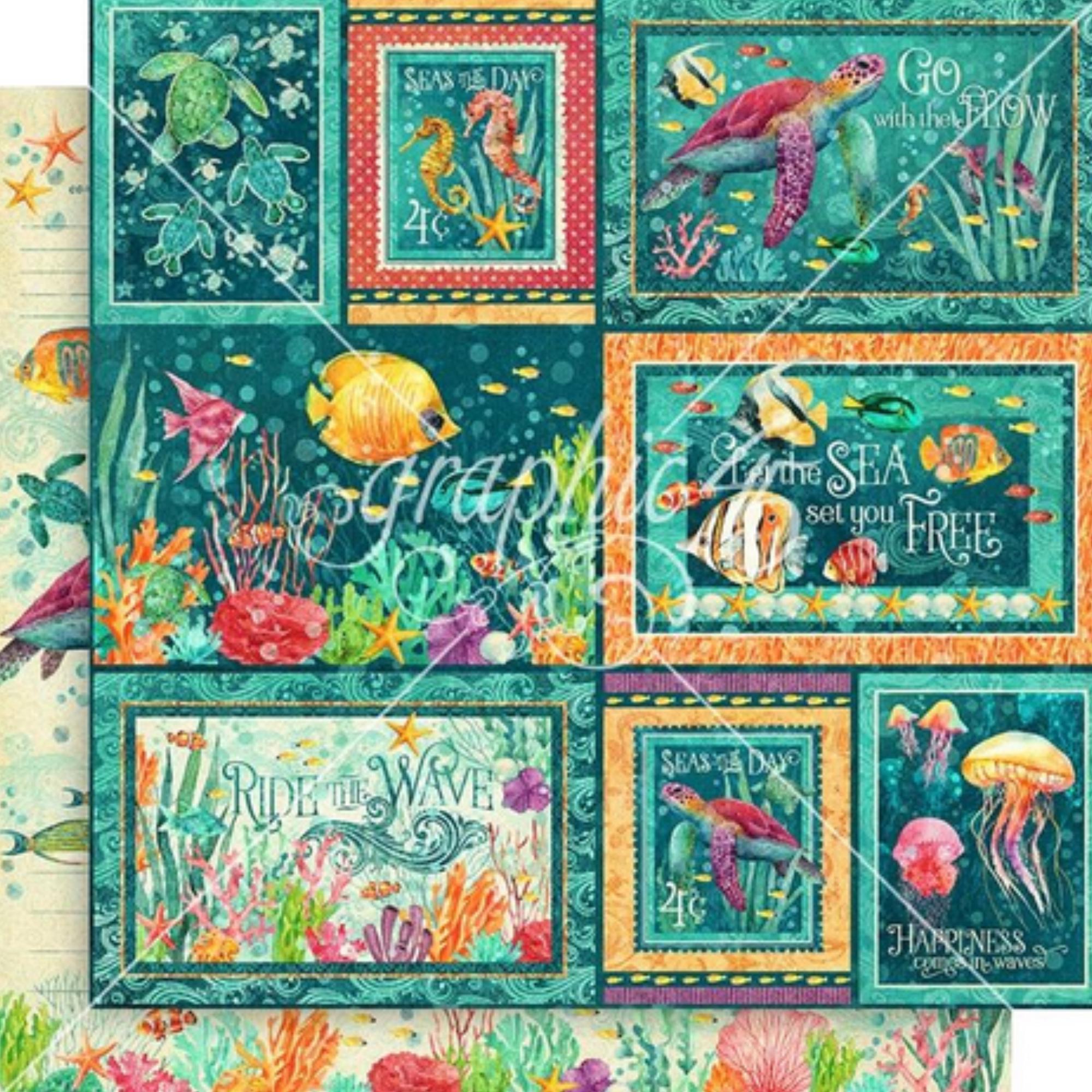 おすそ分けファイル♡ Graphic45・SEAS THE DAY♡ A5サイズ Seas The Day、Graphic 45、コレクションパック 8