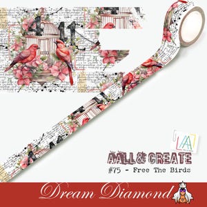 Gratis The Birds, washitape, papierkunst, versieringen, decoratieve tape, planners, plakboeken, tijdschriften, kaarten maken, tags, lijm, bloemen