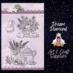 Macarons, lilas preciosas, sellos transparentes, Find It Trading, fabricación de tarjetas, manualidades en papel, revistas, técnicas mixtas, galletas, flores, tinta, papelería, pintura