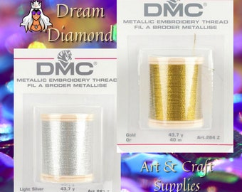 DMC, Metallic, Stickgarn, 43.7yd,Kreuzstich,gold,silber,Stickgarn,Nadelkunst,Nähen,Bastelbedarf,Glitzer,Verzierung