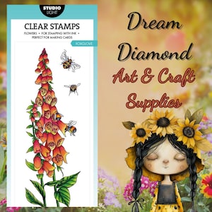 Fox Glove, Studio Light Essentials Clear Stamps, lavori di carta, biglietti, album, cancelleria, tecniche miste, diari, inchiostro, acquerelli, fiori