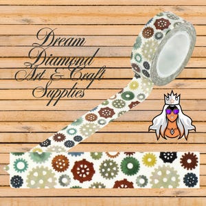 Slijptandwielen, Washi Tape 30', kaarten maken, cadeaukaartje, plakboekpagina's, planners, tijdschriften, mixed media, kinderambachten, steampunk, zelfklevend