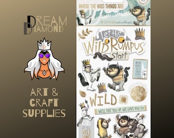 CLEARANCE, Where the Wild Things Are Stickers, 3D Dimensional Glitter Embellishments