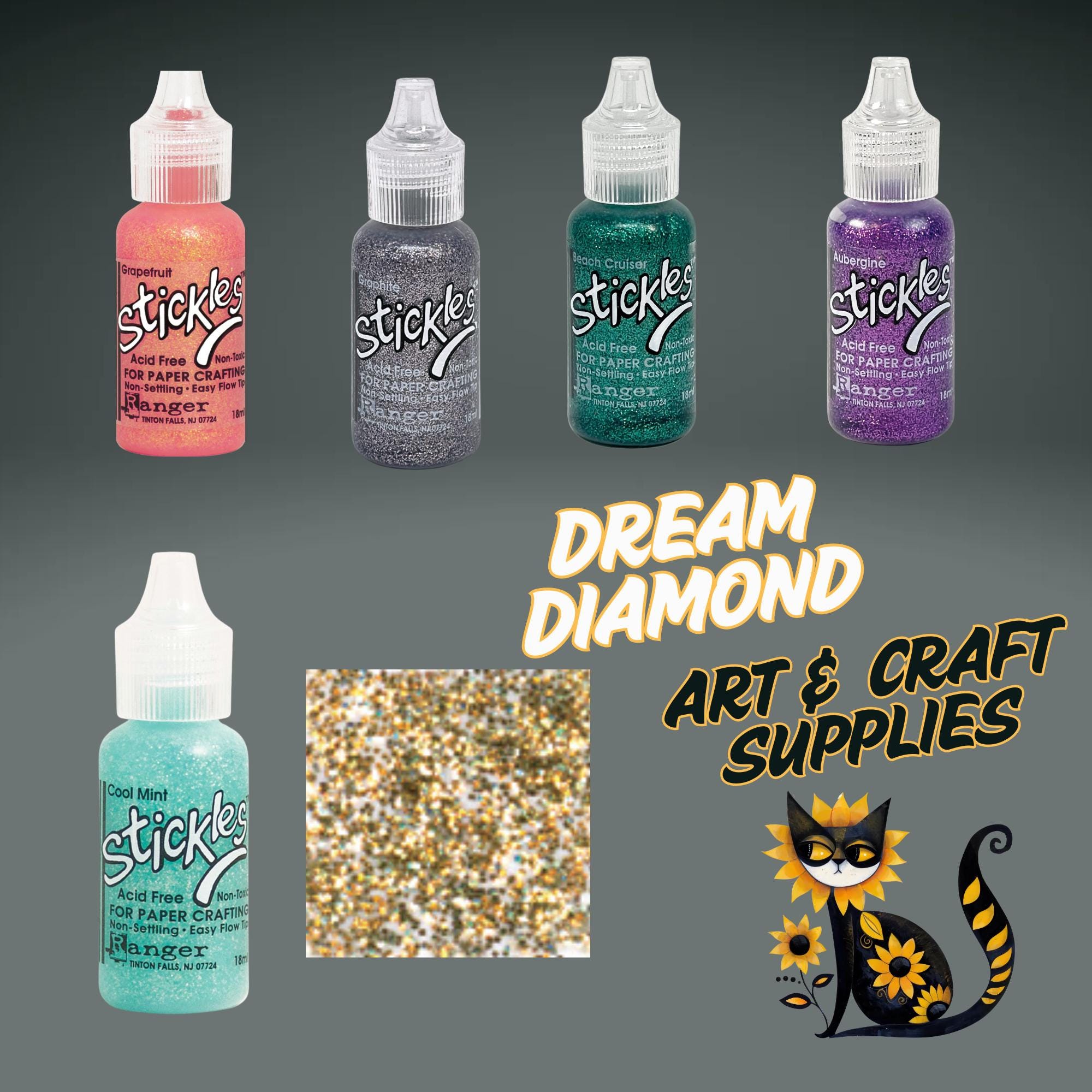 Ranger Stickles Glitter Glue 0.5 Oz - Cool Mint Sparkle For Crafts And Card Making