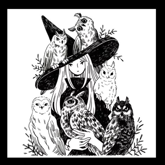 CLEARANCE, Nature, Witch, Owl, Halloween, Stamp, Scrapbook Supplies, Craft  Supplies, Journaling, Mixed Media, Birds, Kids Crafts, Art -  Hong Kong