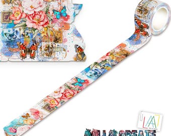 Peonies Airmail, Layer-It-Up Washi Tape, Paper Crafts, Embellishments, Decorative Tape, flowers, butterflies, scrapbooks, cards, planners