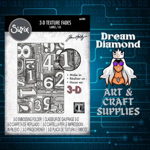 Numéroté, pliage à gaufrage A5 avec texture estompée Sizzix 3D par Tim Holtz