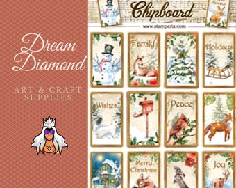 CLEARANCE, adhesive Chipboard, Embellishments, Die Cuts,  Paper Crafts,Stamperia,scrapbook, greeting cards, mixed media, Christmas, Holidays