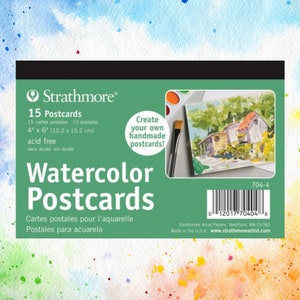 Strathmore, aquarela, cartão postal, bloco de papel, esboços, viagens, prensado a frio, arte, pintura, desenho, caderno de desenho, cartões, criar