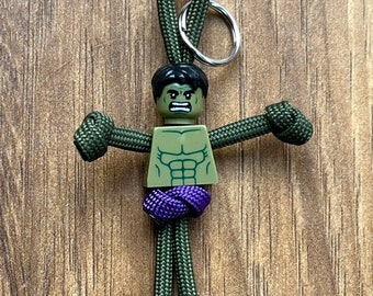 The original Hulk paracord buddy keychain keyring Made to order.