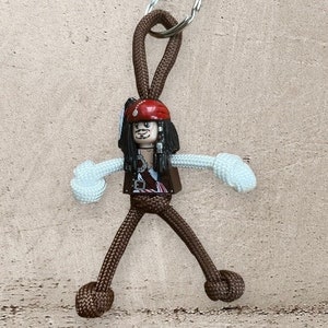 The original Jack Sparrow Pirate paracord buddy keychain keyring Made to order.
