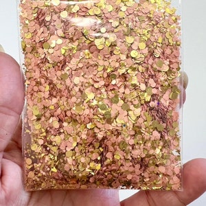 Peach Gold Chunky Glitter Mix, Cosmic Energy Glitter, Glitter mix Face Body Hair Nail Art, Glitter for Tumbler Resin, Craft Glitter Supplier