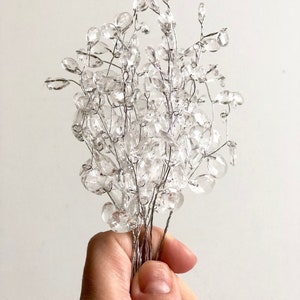 Acrylic spray branch, Acrylic bead spray with wire stem,Plastic branch, Acrylic branch, Tiara making, Cake Decoration, Floral arrangements