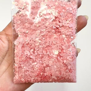 Mezcla de purpurina gruesa rosa, purpurina de energía cósmica, mezcla de purpurina para rostro, cuerpo, cabello, uñas, purpurina para resina de vaso, proveedor de purpurina para manualidades