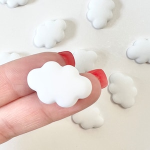 10 pcs White Cloud, Cloud embellishments off white resin, Resin Cabochons, Soft Kawaii Resin Cloud Cabochons, Cloud Cabochon, Sky Cabochons,