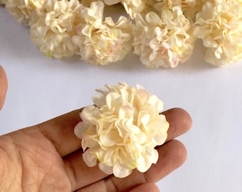 10 pcs Ivory Hydrangea, Artificial Flowers Heads, Silk Flowers, Wedding Flower, Supplies, Fake Hydrangea, Faux Hydrangeas, Home Decoration