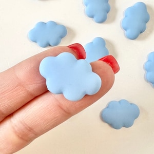 10 pcs Blue Cloud, Cloud embellishments Blue resin, Resin Cabochons, Soft Kawaii Resin Cloud Cabochons, Cloud Cabochon, Sky Cabochons