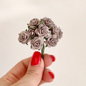 Mulberry Gray Rose, Gray Flowers, Mulberry Paper Flowers, Gray Rose, Paper Craft Flowers, Artificial Flowers, Wedding Crafts, Handmade Rose