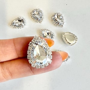 Silver Crystal Rhinestone Embellishment, Flatback Button, Crafting Supply, Brooches Rhinestones, DIY Supplies Alloy Rhinestone Cabochon