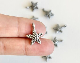 10 pcs Antique Silver Starfish Charm, Ocean Theme Charms, Ocean Pendant, Starfish Charms, Starfish, Sea Charm, Craft Supplies, DIY Jewelry