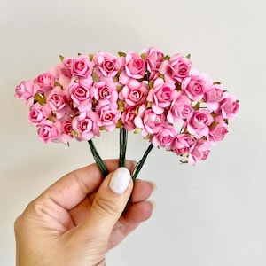 144 rose rosa di gelso, fiori di pesco, fiori di carta di gelso, fard, fiori di carta per artigianato, fiori artificiali, artigianato per matrimoni