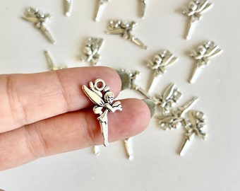 10 pcs Fairy Charms, Angel Charms,  Angel Pendants, Antique Silver Charms, Small Fairy Charms, Fairy Pendants