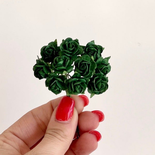 Mulberry Emerald Green Rose, Green Flowers, Mulberry Paper Flowers, Emerald Green, Paper Craft Flowers, Artificial Flowers, Wedding Crafts