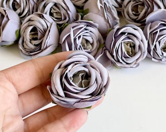 10 pcs Gray Roses Heads, Artificial Flowers, Silk Flowers, Wedding Flowers, Supplies, Fake Rose, Faux Roses, Home Decoration
