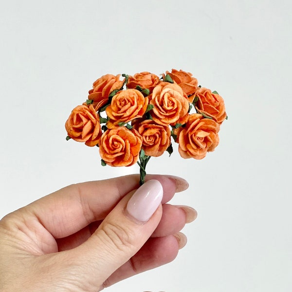 Mulberry Orange Rose, Tiger Orange Flowers, Mulberry Paper Flowers, Paper Craft Flowers, Artificial Flowers, Wedding Crafts, Safety Rose