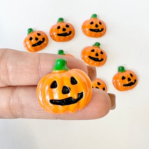 10 pcs Pumpkin Jack O&#39;lantern, Fall Harvest Pumpkin Cabs, Pumpkin Cabochons, Flat-backed Cute Halloween Cabochons, Halloween Cabochon