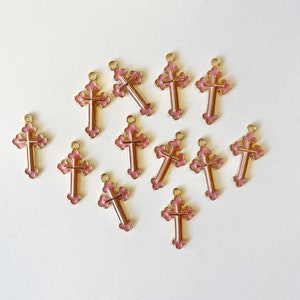 10 pcs Mini Cross, Tiny Cross, Cross Charms, Mini Cross Charm, Mini Cross Pendants, Jewelry Supplies, Vintage Cross, Small Cross, Baptism