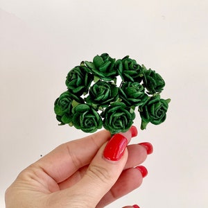 Mulberry Emerald Green Rose, Green Flowers, Mulberry Paper Flowers, Emerald Green, Paper Craft Flowers, Artificial Flowers, Wedding Crafts