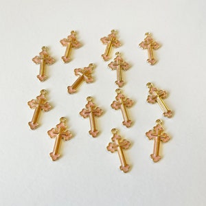 10 pcs Mini Cross, Tiny Cross, Cross Charms, Mini Cross Charm, Mini Cross Pendants, Jewelry Supplies, Vintage Cross, Small Cross, Baptism