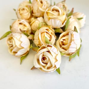 10 pcs Ivory Color Roses Heads, Artificial Flowers, Silk Flowers, Wedding Flowers, Supplies, Fake Rose, Faux Roses, Home Decoration