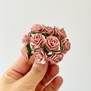 Mulberry Dusty Rose, Dusty Flowers, Mulberry Paper Flowers, Dusty Pink Rose, Dusty, Paper Craft Flowers, Artificial Flowers, Wedding Crafts