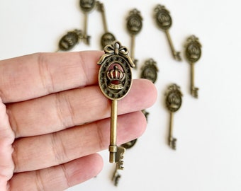 10 pcs Big Key, Tiny Key, Charms Antique Bronze, Big Keys Charm, Bronze Key, Big Key Pendants, Jewelry Supplies, Vintage Key, Big Key