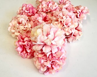 10 pcs Pink Hydrangea, Artificial Flowers Heads, Silk Flowers, Wedding Flower, Supplies, Fake Hydrangea, Faux Hydrangeas, Home Decoration