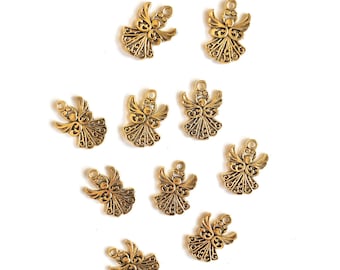 10pcs Angel Charms, Halo Charms, Angel Pendants, Victorian Angels, Angel Charms ,Antique Golden Angel, Angel Pendants, Findings, Angel Gifts