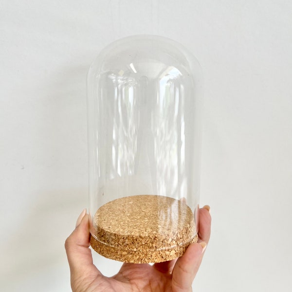 Big Dome Glass Jar, 150x90mm, Dome Jar, Cloche Dome, Cork, Glass Jar, Big Jar, Bell Jar, Beauty and the Beast, Glass Bottles, DIY Pendant