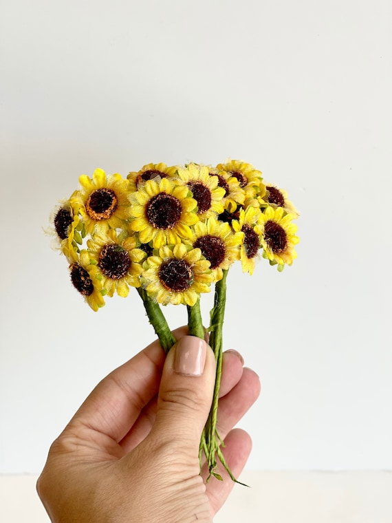 Silk Sunflowers, Silk Flowers, Polyester Sunflowers, Fabric Sunflowers With  Wire Stems, Sunflowers, Artificial Flowers, Wedding Crafts 